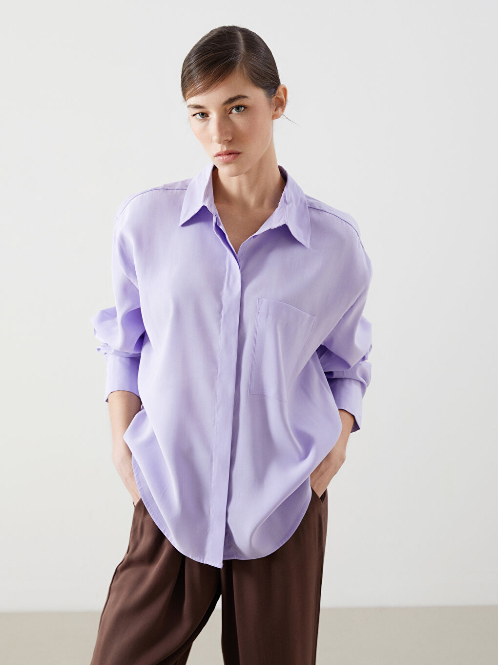 Loose Fit Women's Shirt with Pockets -S5GM73Z8-G0W