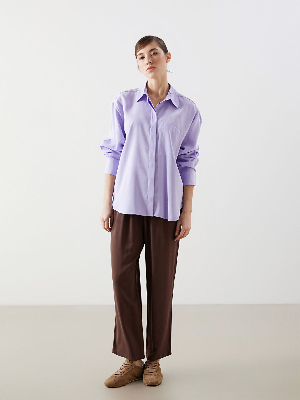 Loose Fit Women's Shirt with Pockets -S5GM73Z8-G0W