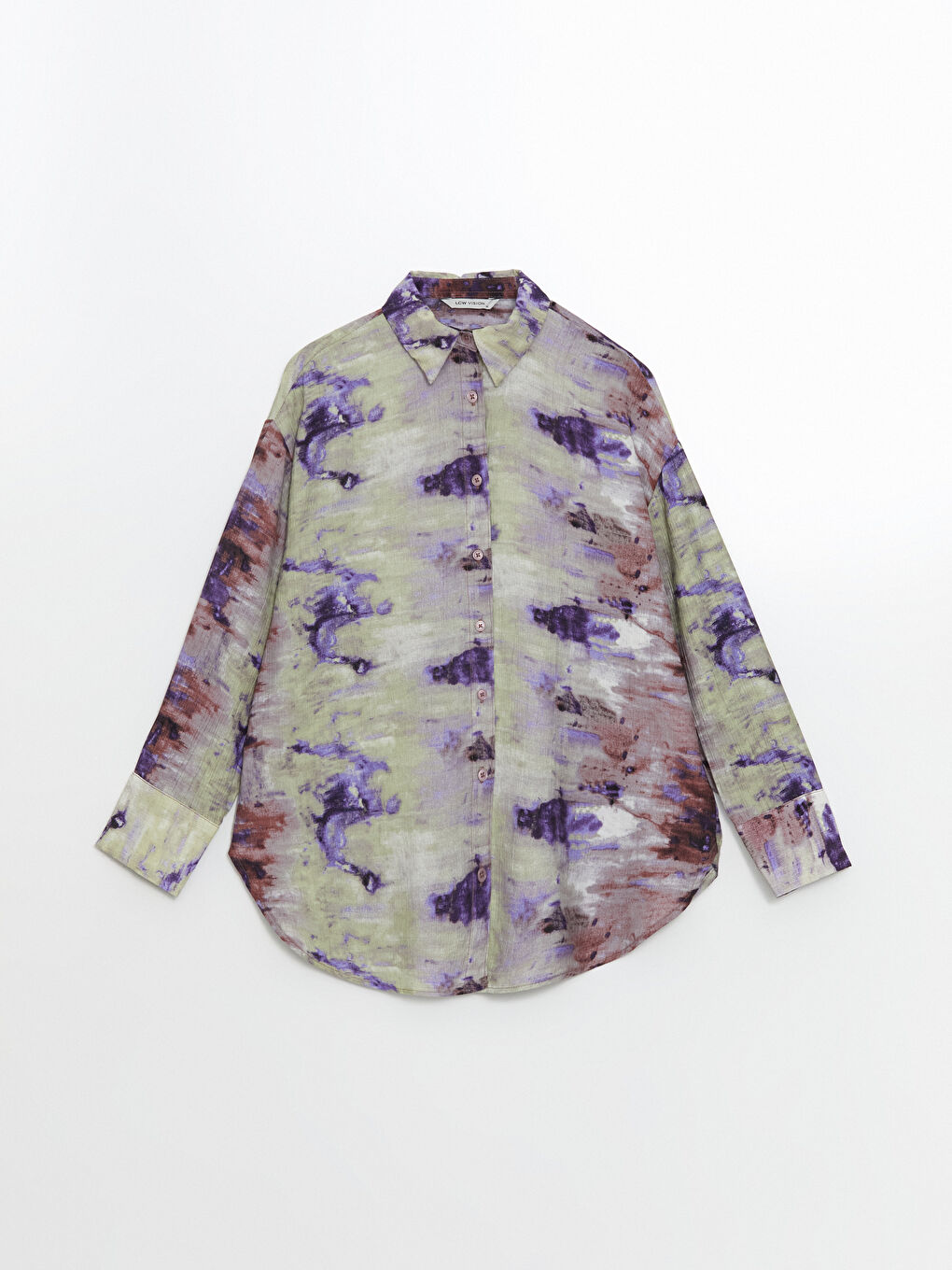 Patterned Oversize Women's Shirt -S5GM74Z8-LTM