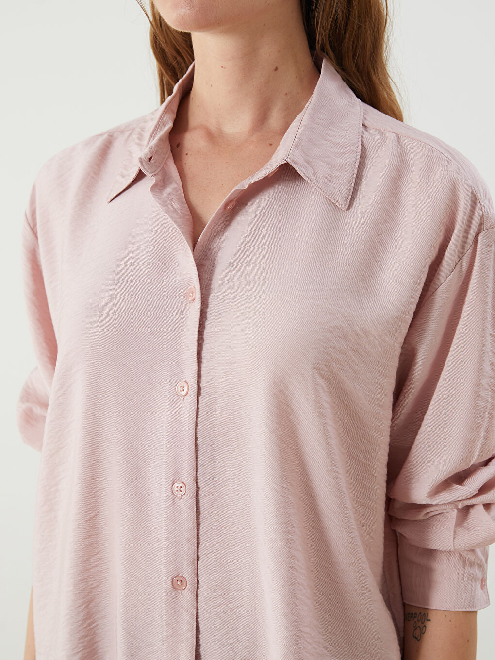 LCW Vision Oversize Dobby Women's Shirt -S5GM76Z8-FUK