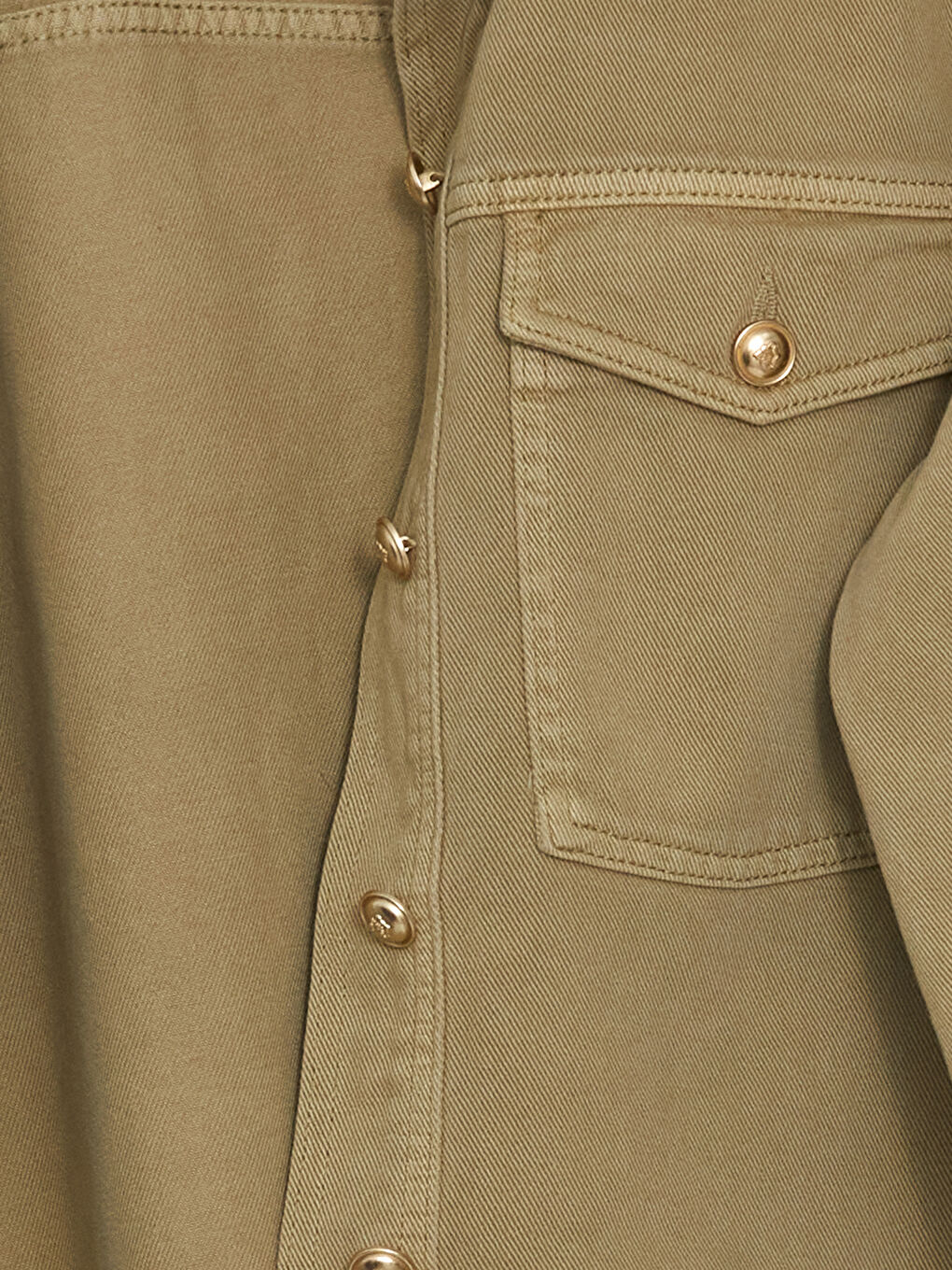 Haki Gömlek Yaka Oversize Kadın Ceket-5