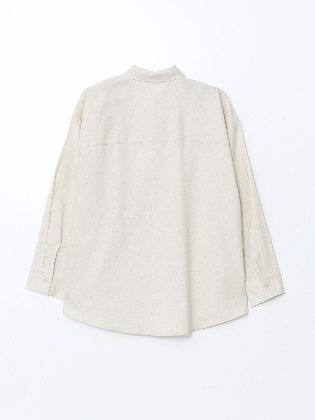 Oversize Linen-Look Women's Shirt -S5GM85Z8-DEE