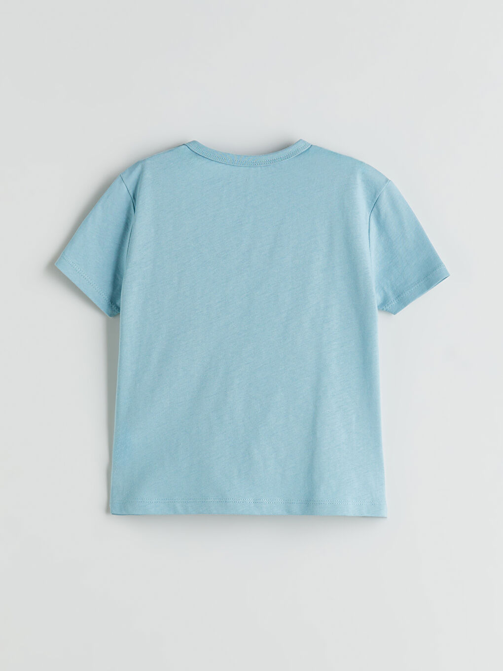 Mavi Bisiklet Yaka Baskılı Erkek Bebek Tişört-1