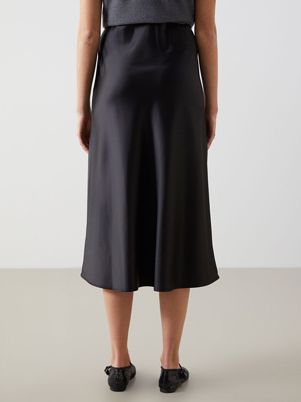 Elasticated Waist Satin Skirt -S5GN13Z8-CVL