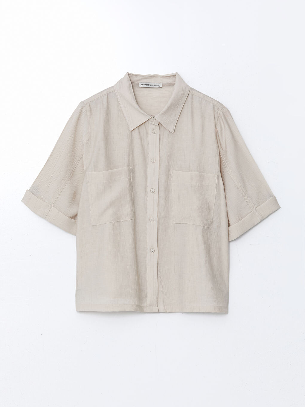 Textured Oversize Women's Shirt -S5GN20Z8-Z3M