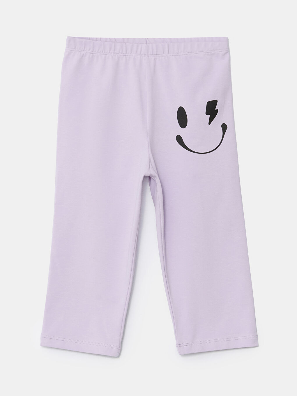 LCW ECO Mor Beli Lastikli 3/4 Boy Kız Çocuk Tayt
