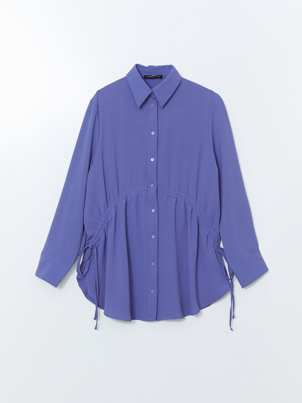 Plain Gathered Women's Shirt Tunic-4