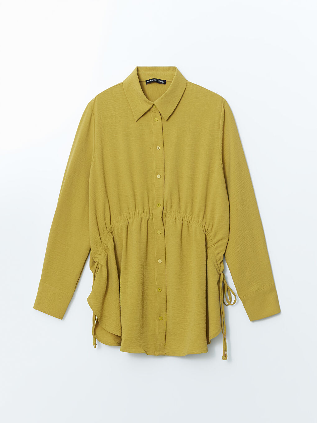 Plain Gathered Women's Shirt Tunic -S5GN38Z8-D1S