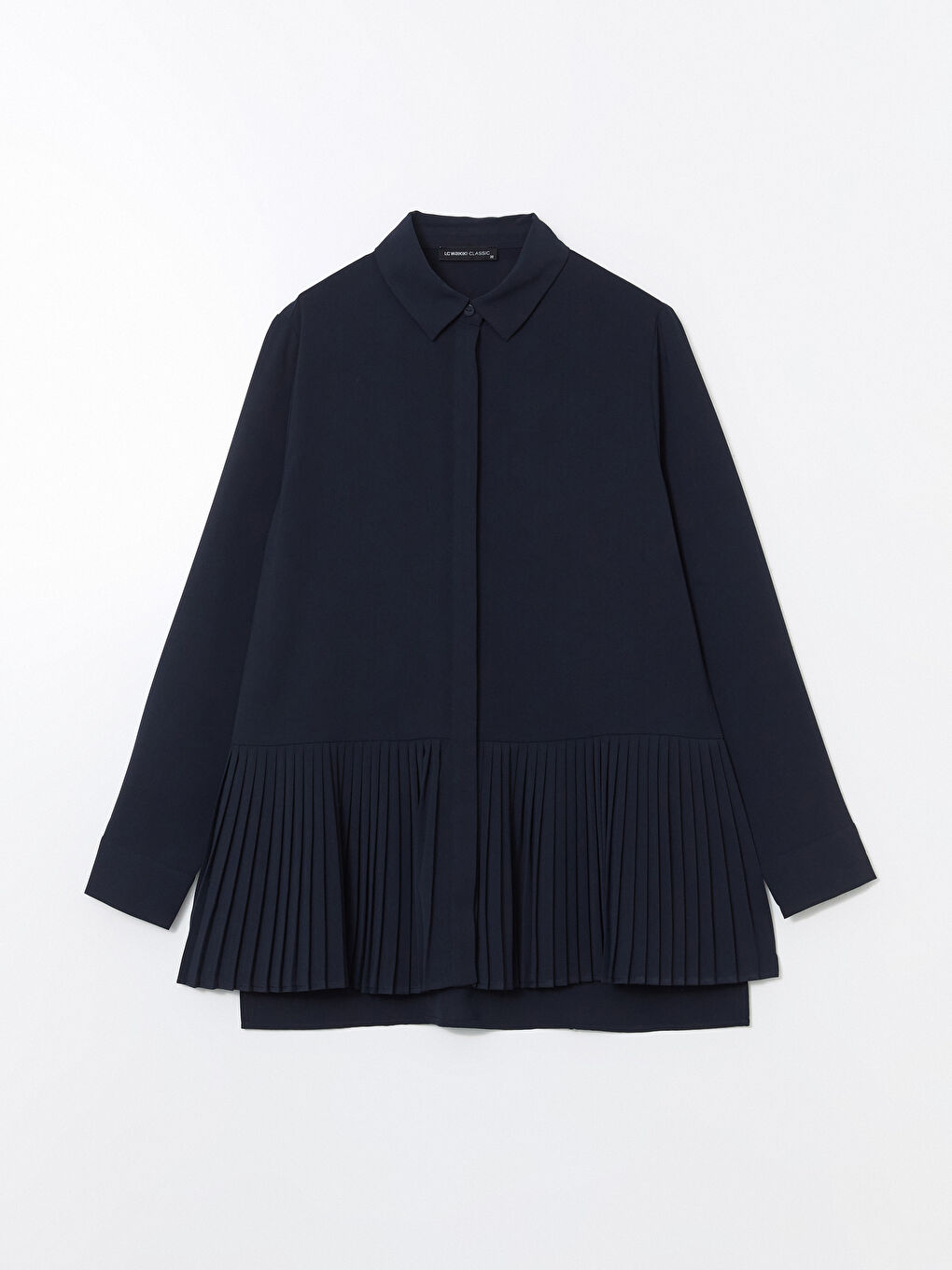 Plain Pleated Women's Shirt Tunic-4