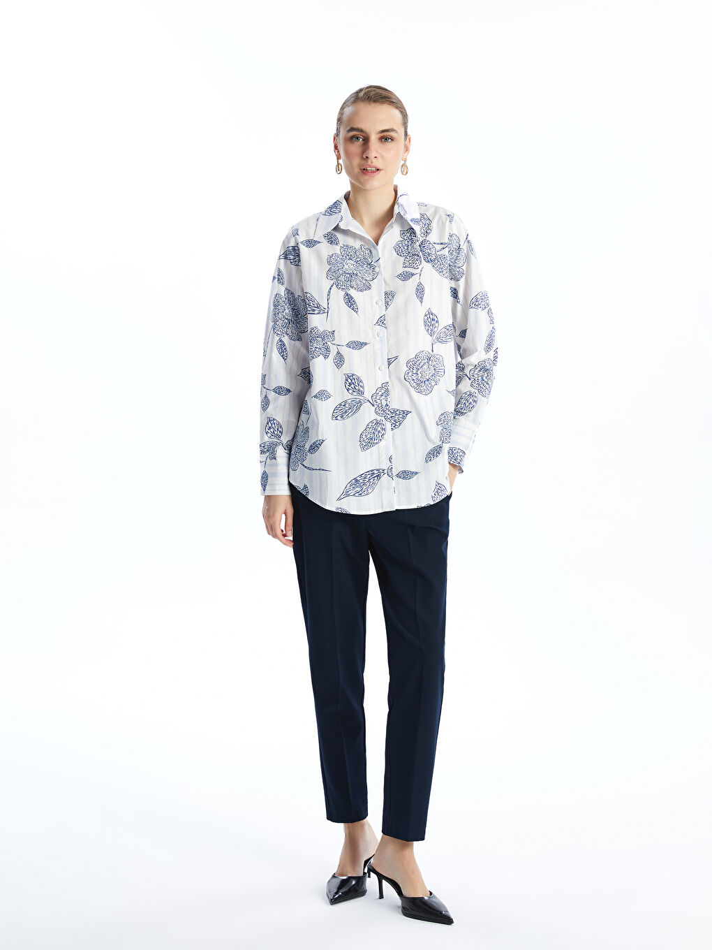 Standard fit muške chino pantalone od lanene mešavine -S5GN48Z8-LQQ