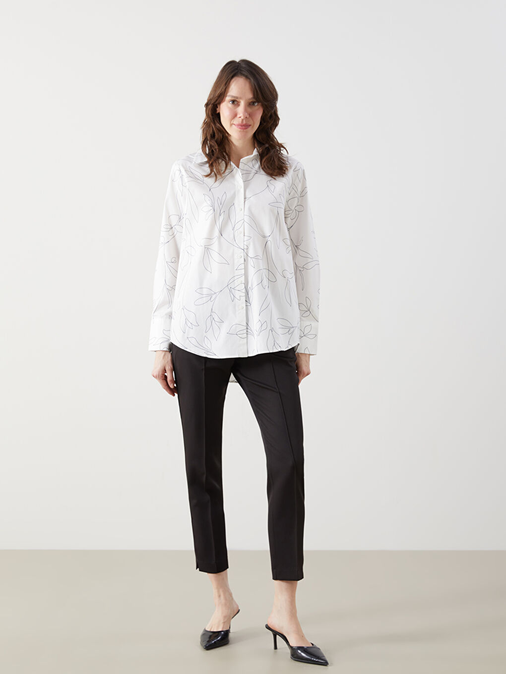Floral Poplin Women's Shirt -S5GN48Z8-VE4