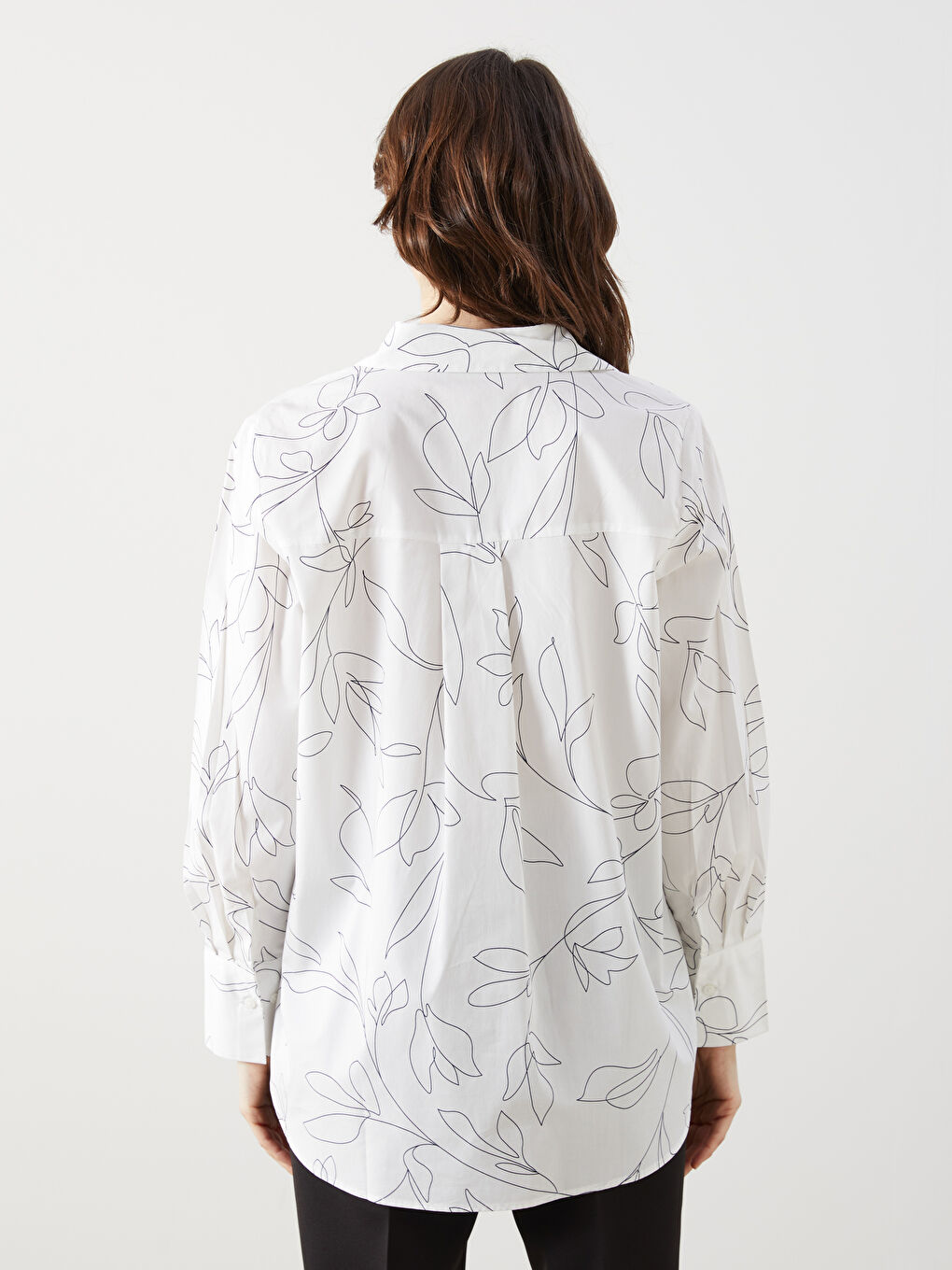 Floral Poplin Women's Shirt -S5GN48Z8-VE4