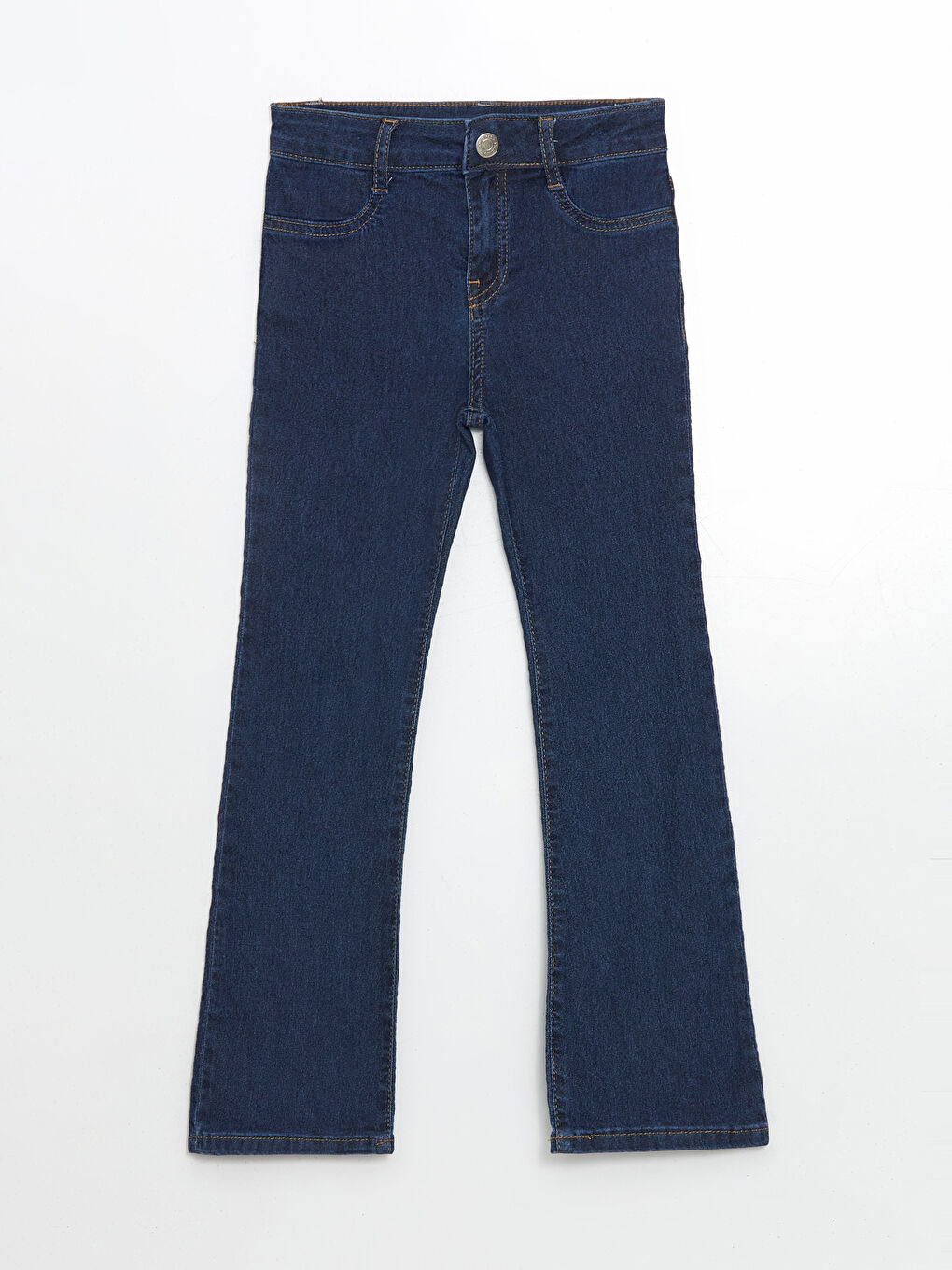 LCW ECO Indigo Beli Ayarlanabilir Lastikli Kız Çocuk Jean Pantolon