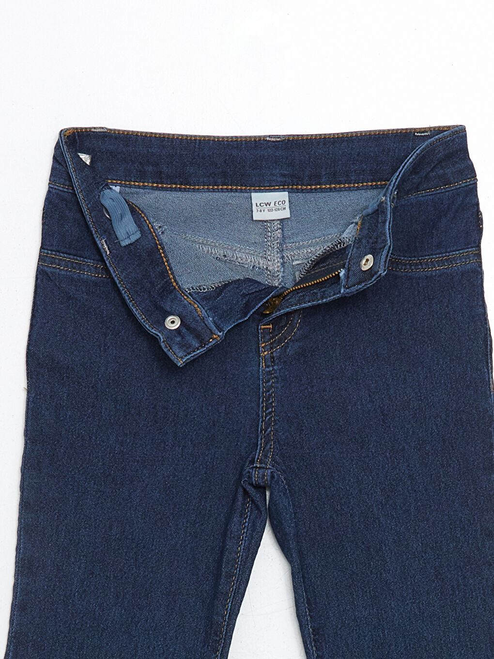 LCW ECO Indigo Beli Ayarlanabilir Lastikli Kız Çocuk Jean Pantolon - 2
