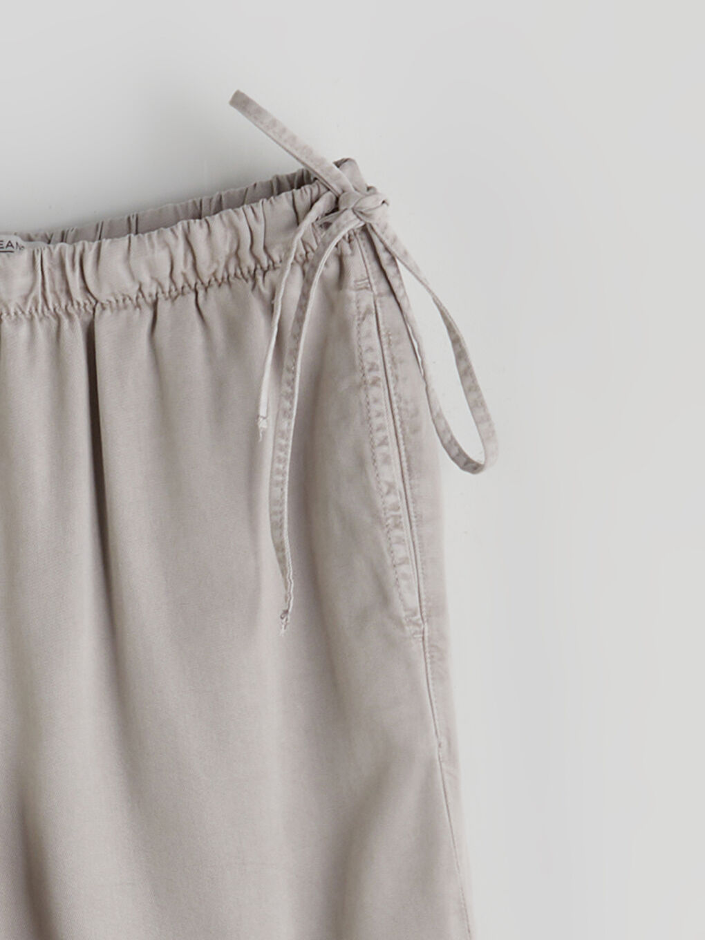 Gri Beli Lastikli Wideleg Kadın Jean Pantolon-5