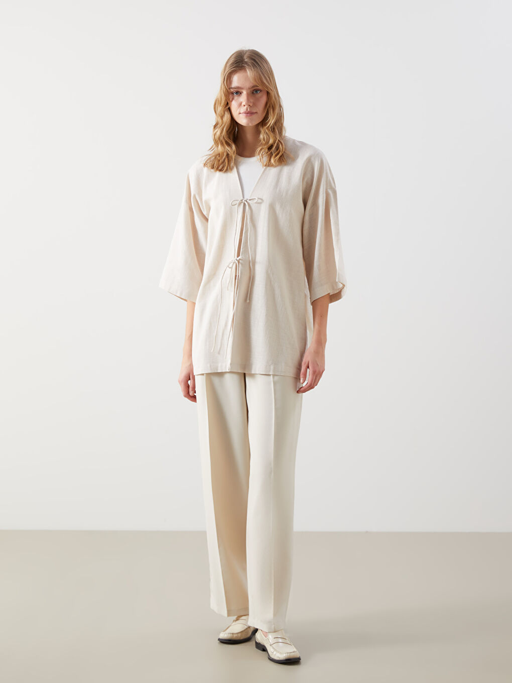 Ženski oversize kimono sa V izrezom -S5GN84Z8-YRQ