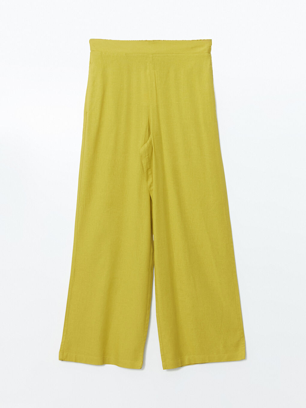 Pantalone za žene od mešavine lana sa elastičnim strukom -S5GO64Z8-VYS