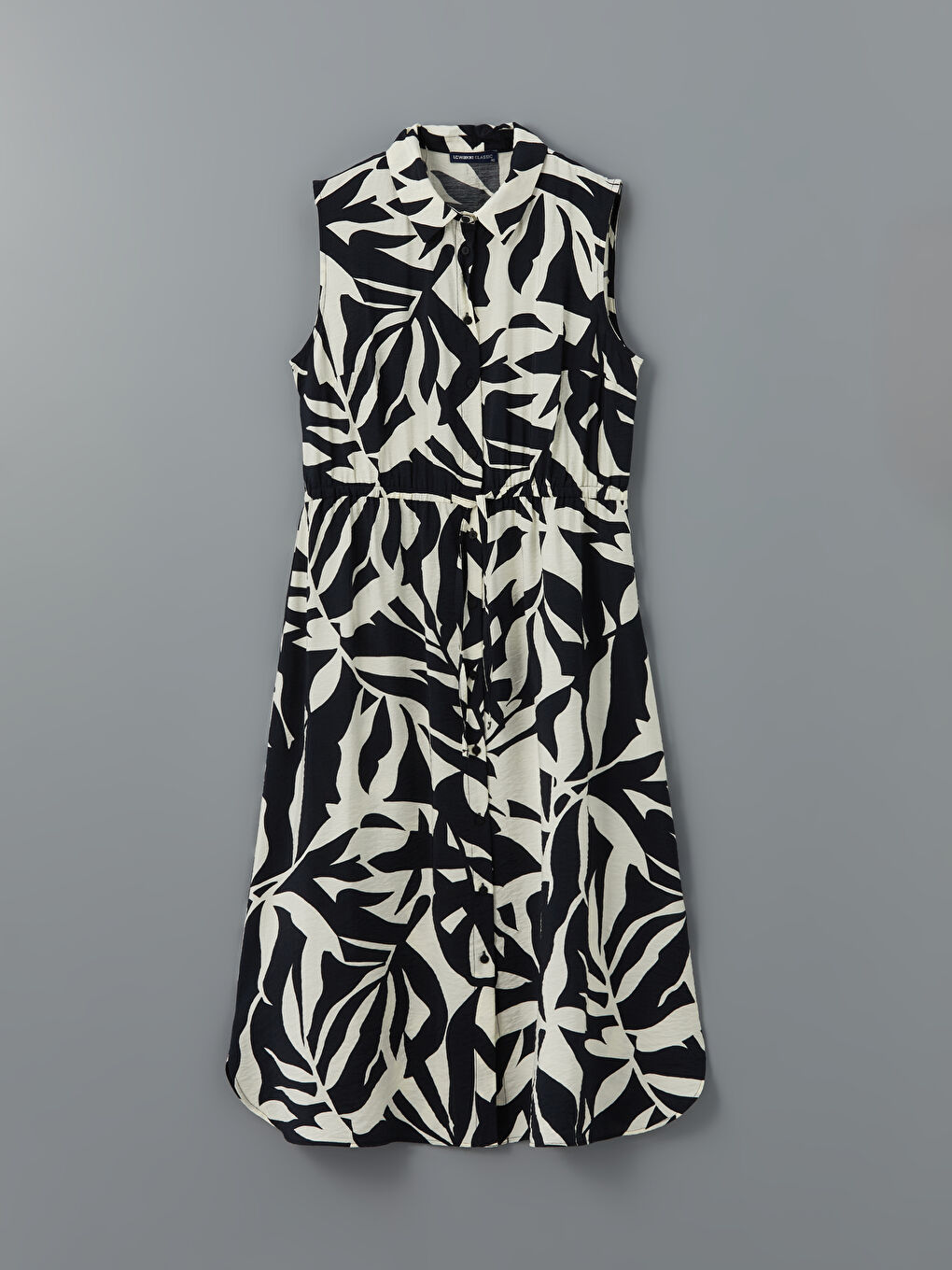 Floral Gathered Waist Shirt Dress -S5GO68Z8-LQJ