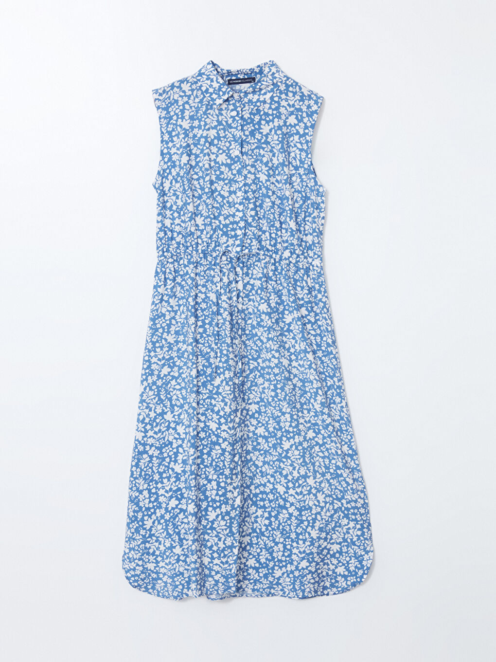Floral Gathered Waist Shirt Dress -S5GO68Z8-LQQ