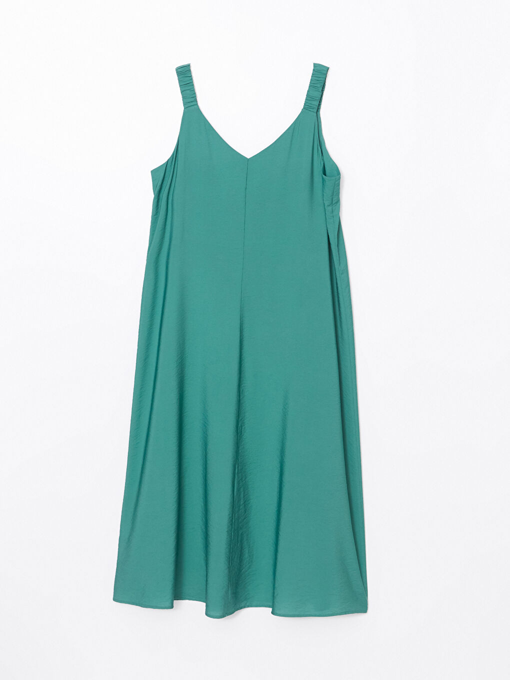Plain V-Neck Midi Dress -S5GO70Z8-Z4F