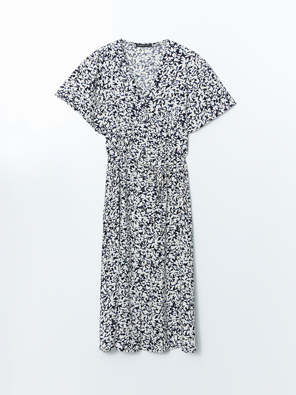 Floral Women's Dress with Gathered Waist -S5GO73Z8-LSJ