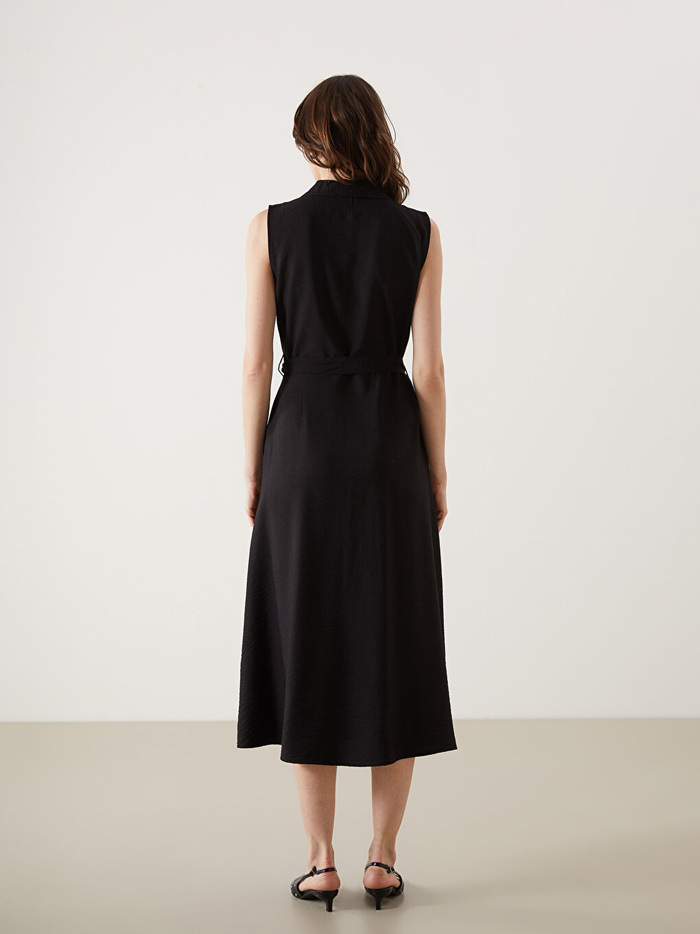 Plain Sash Shirt Dress -S5GO79Z8-CVL