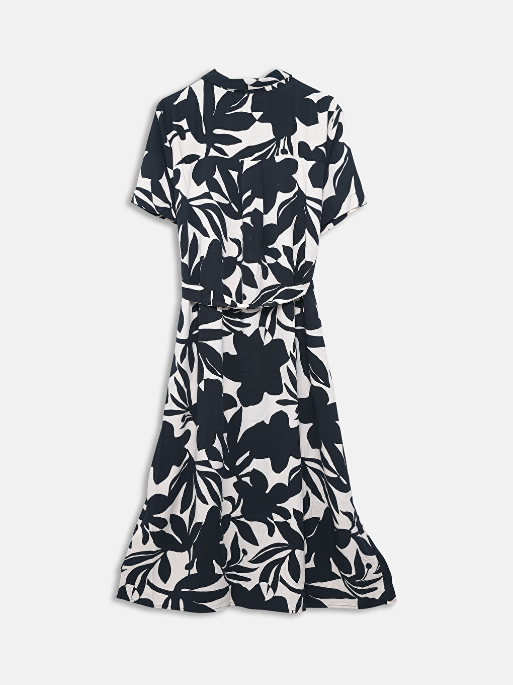 LCWAIKIKI Classic Gemustertes Hemdblusenkleid mit Schärpe -S5GO80Z8-LQJ