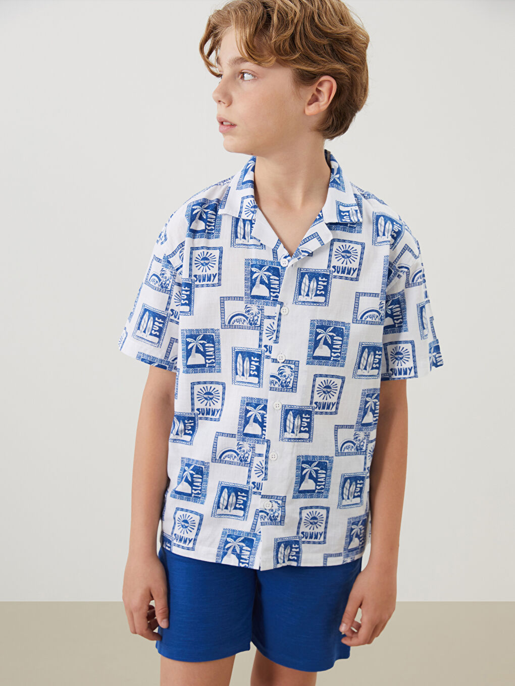 Patterned Boys' Shirt -S5GO91Z4-LSJ