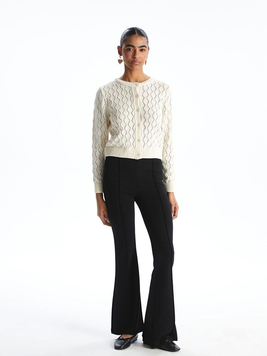 Extra Slim Fit Bell-bottom Women's Trousers -S5GP51Z8-CVL