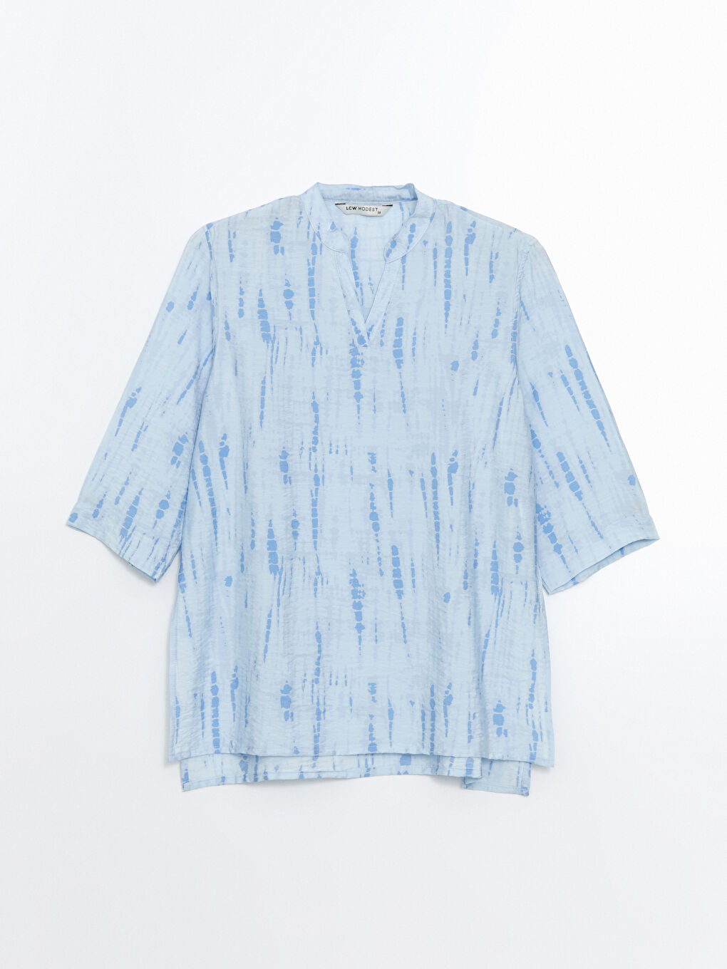 Tunique Pour Femmes Surdimensionnée À Motifs et Encolure Crantée-4