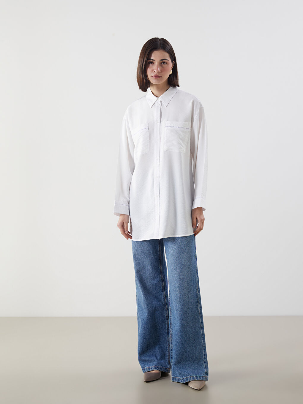 Tunique Chemise Oversize pour Femmes-1
