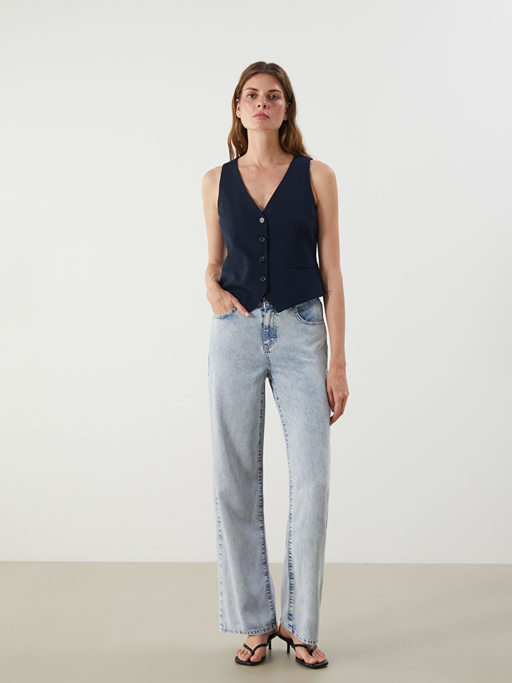 İndigo Wideleg Kadın Jean Pantolon