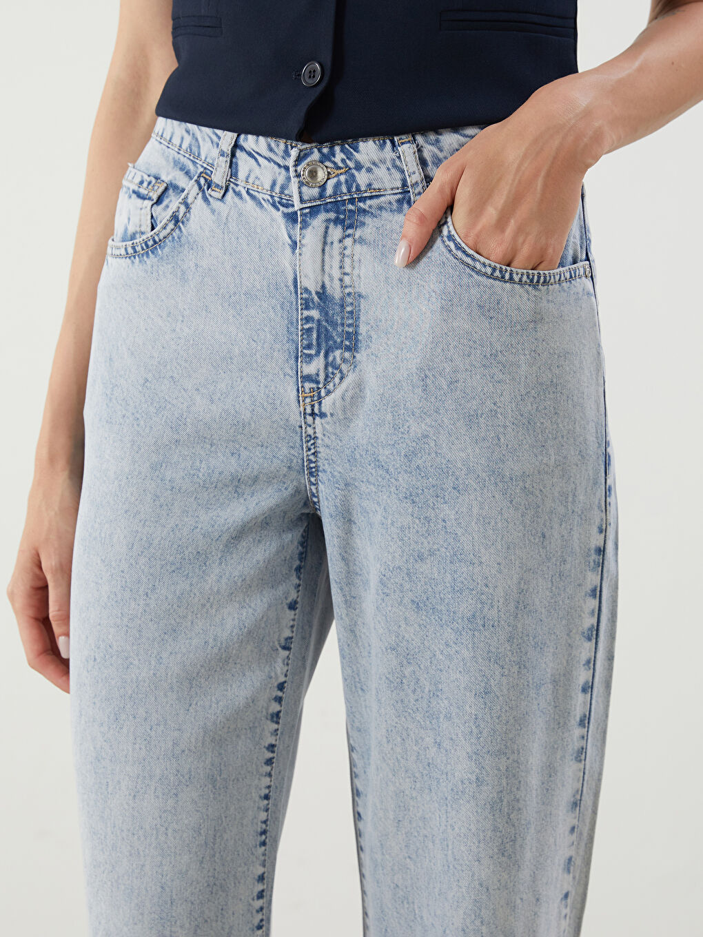 İndigo Wideleg Kadın Jean Pantolon-2