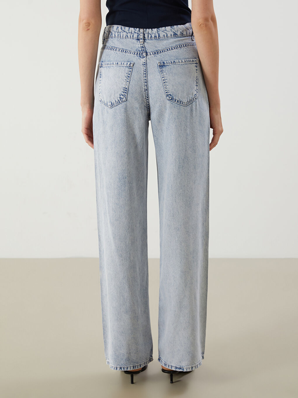 İndigo Wideleg Kadın Jean Pantolon-3