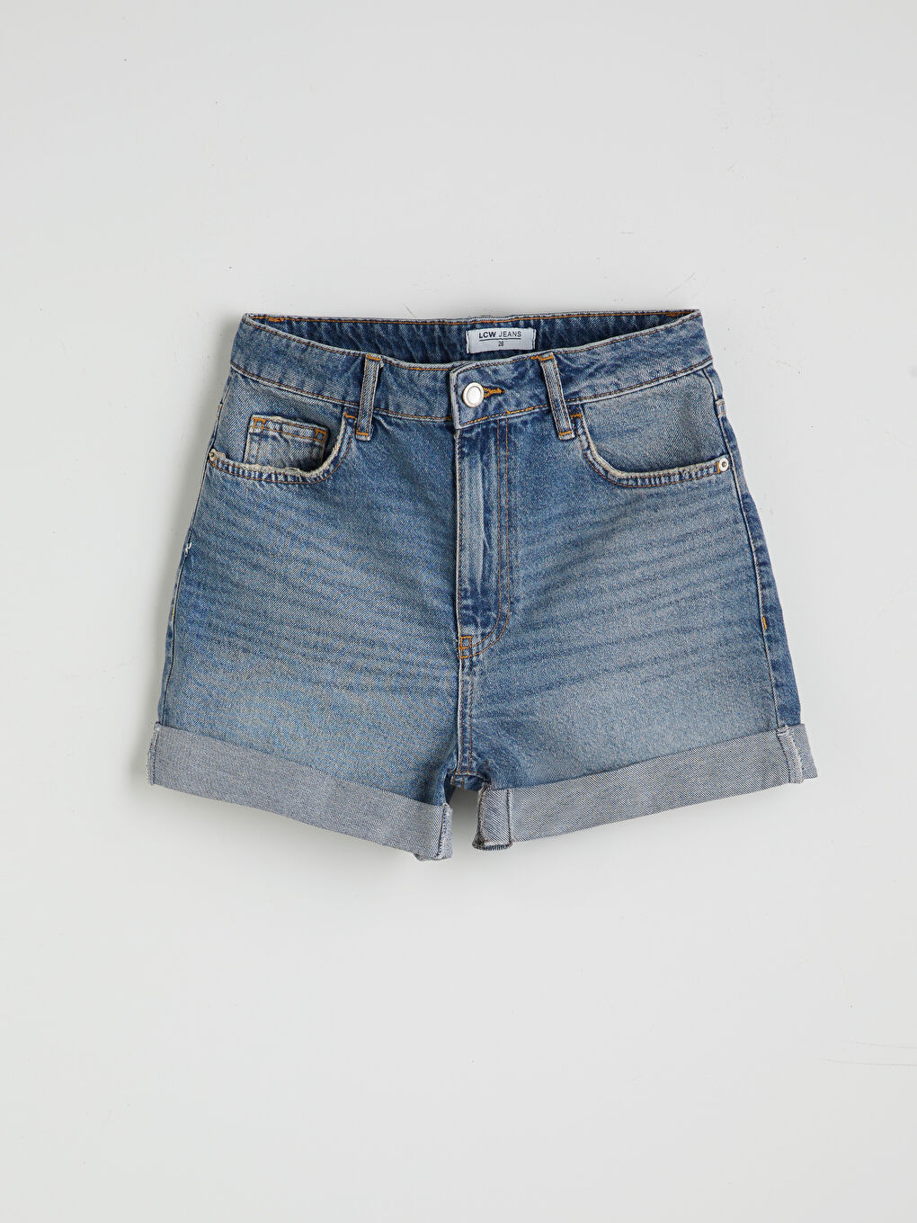 İndigo Standart Fit Kadın Jean Şort-4