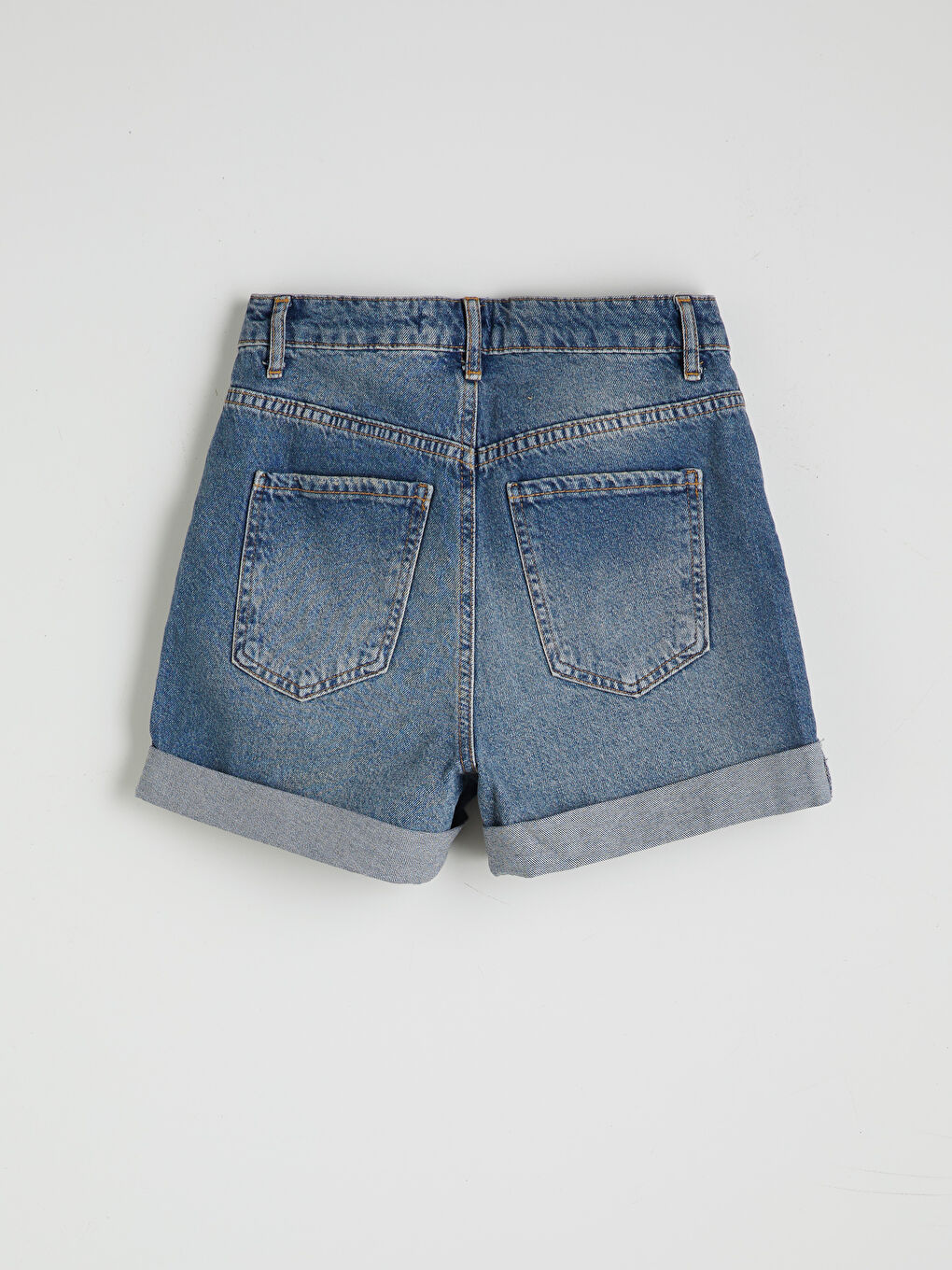 İndigo Standart Fit Kadın Jean Şort-5