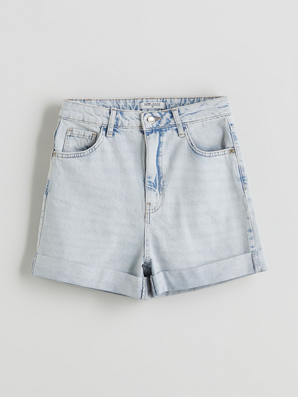 İndigo Standart Fit Kadın Jean Şort-4