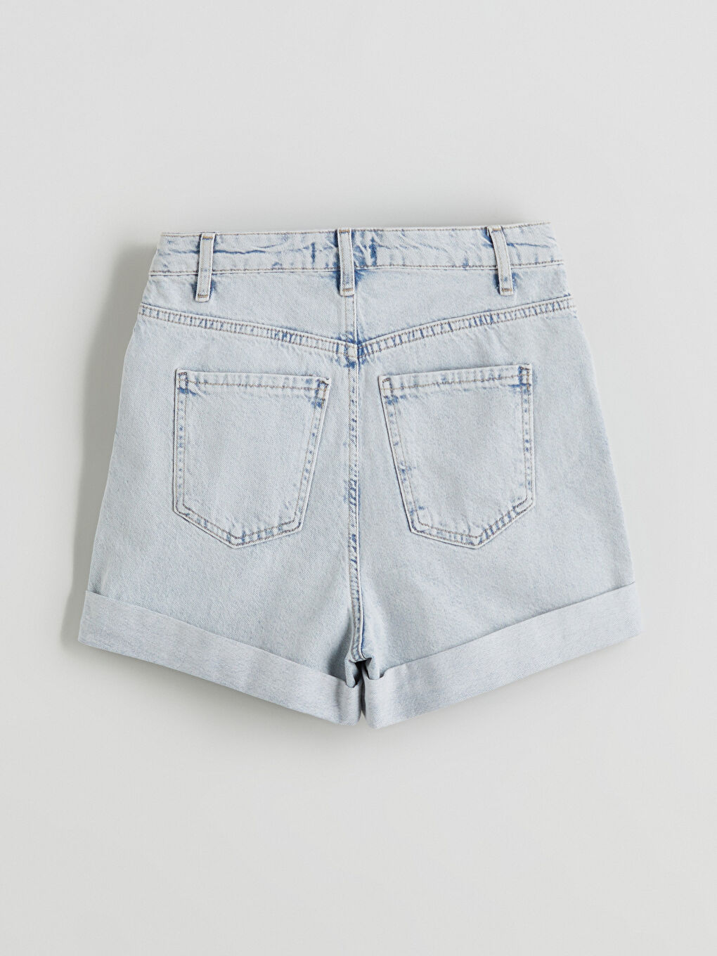 İndigo Standart Fit Kadın Jean Şort-5