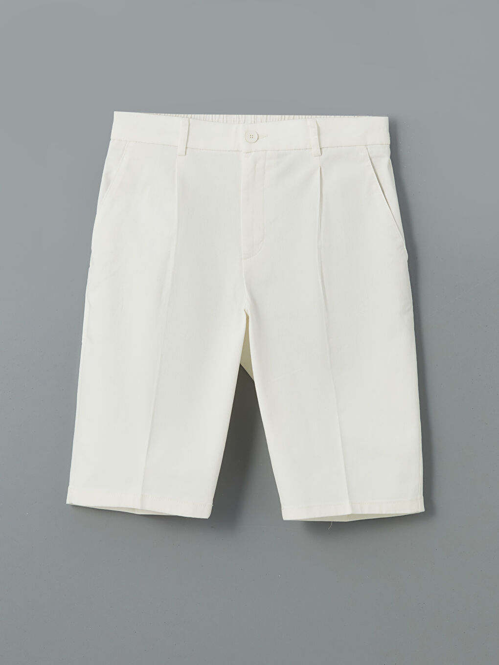 Ekru Standart Kalıp Erkek Şort-4