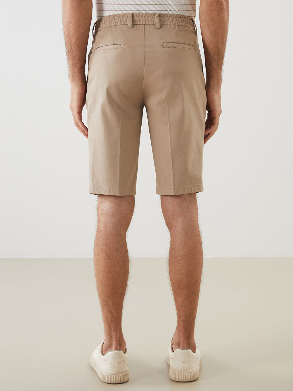 Bej Standart Kalıp Erkek Şort-3