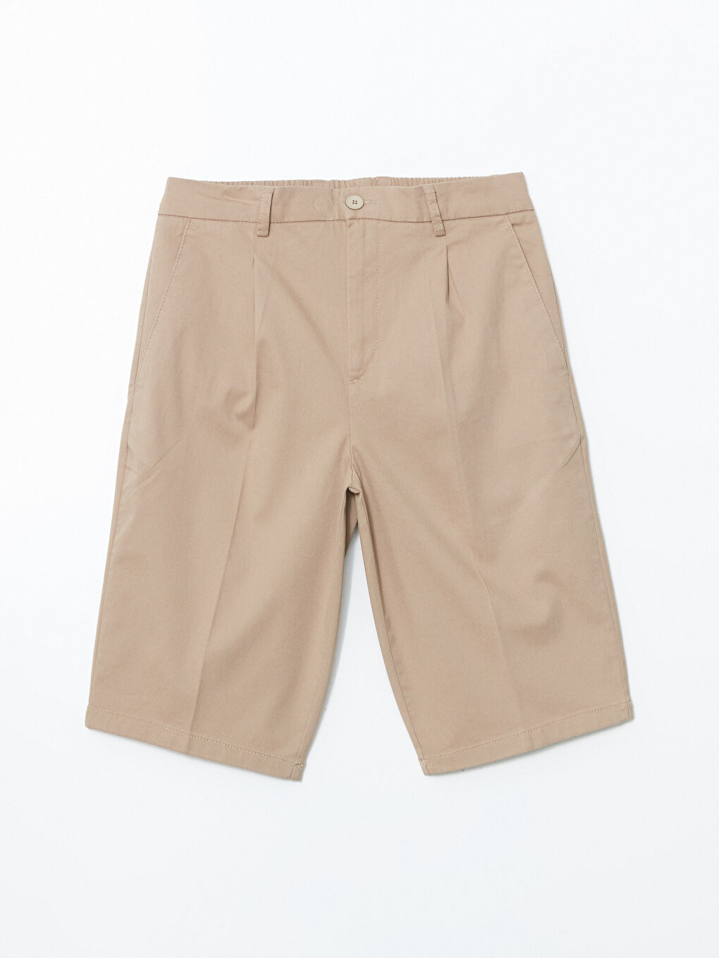 Bej Standart Kalıp Erkek Şort-4