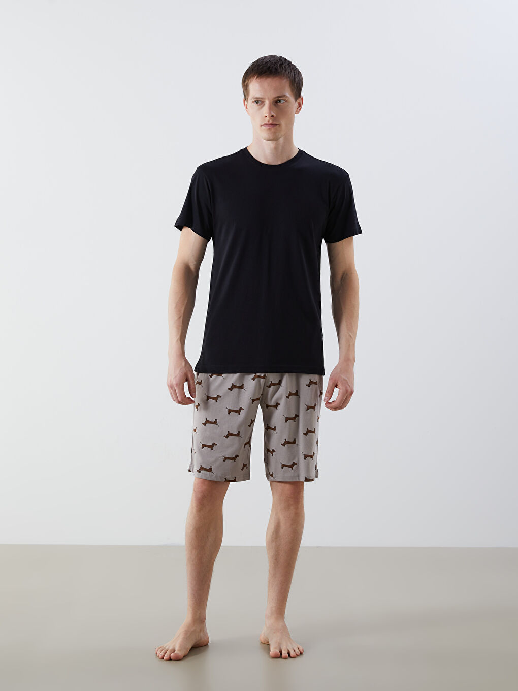 Standard Fit Men's Pyjama Bottom Shorts -S5GQ17Z8-LQB