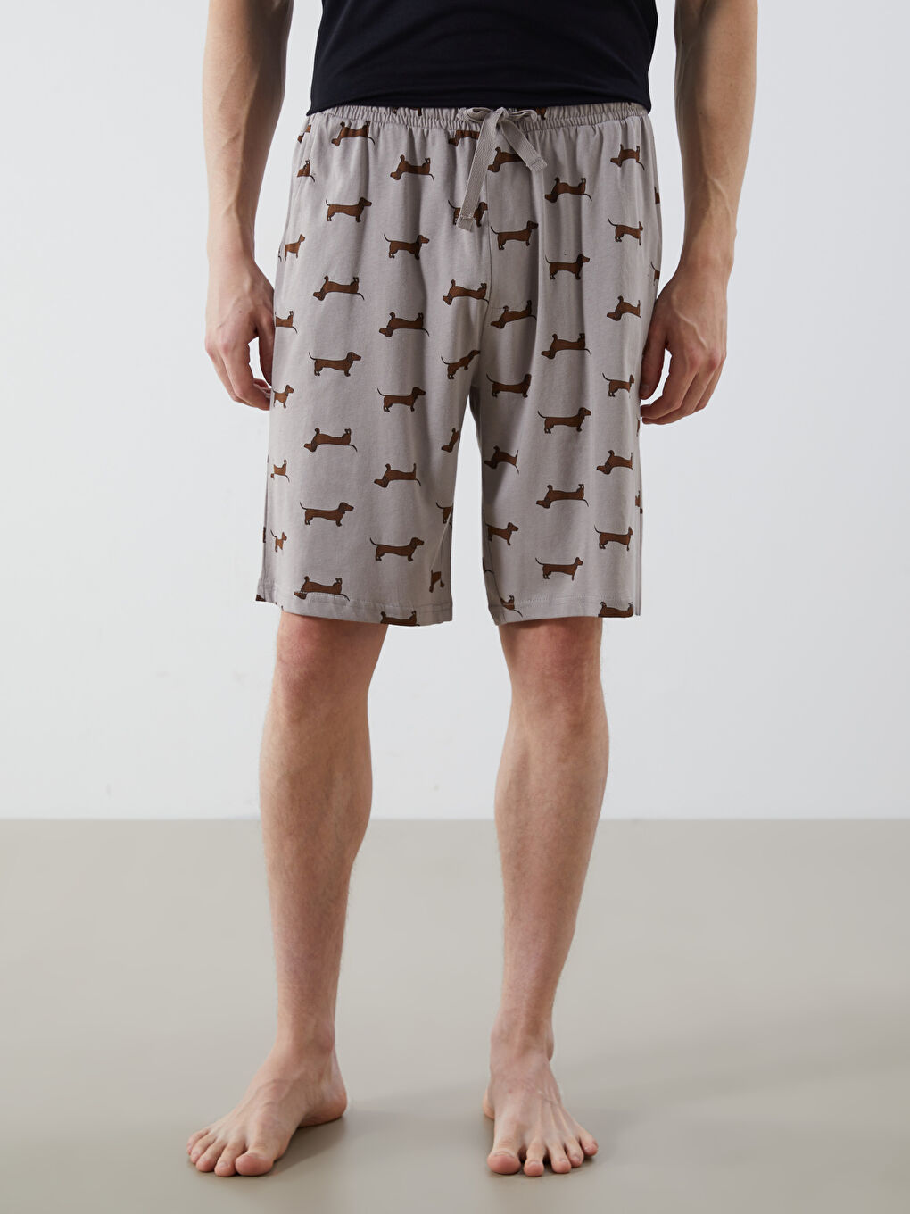 Standard Fit Men's Pyjama Bottom Shorts -S5GQ17Z8-LQB