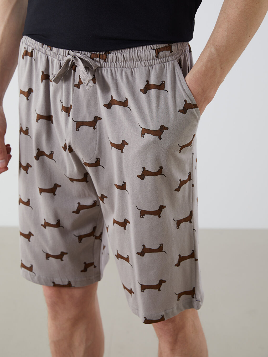 Standard Fit Men's Pyjama Bottom Shorts -S5GQ17Z8-LQB