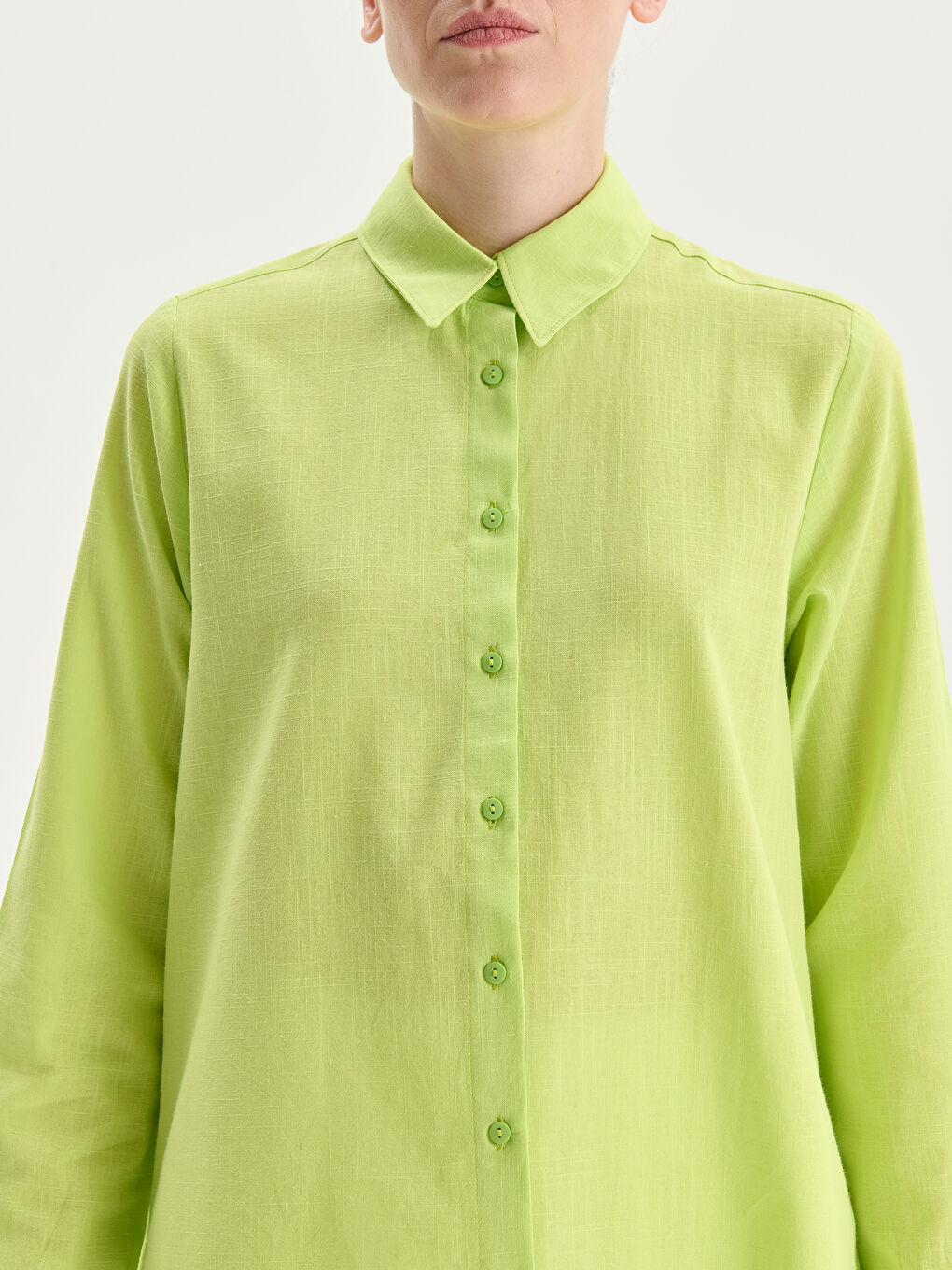 Hidden Button Women's Shirt Tunic -S5GQ18Z8-YNK
