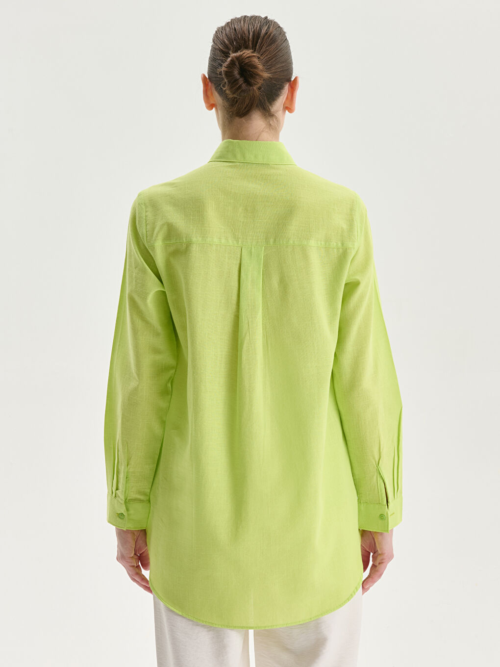 Hidden Button Women's Shirt Tunic -S5GQ18Z8-YNK