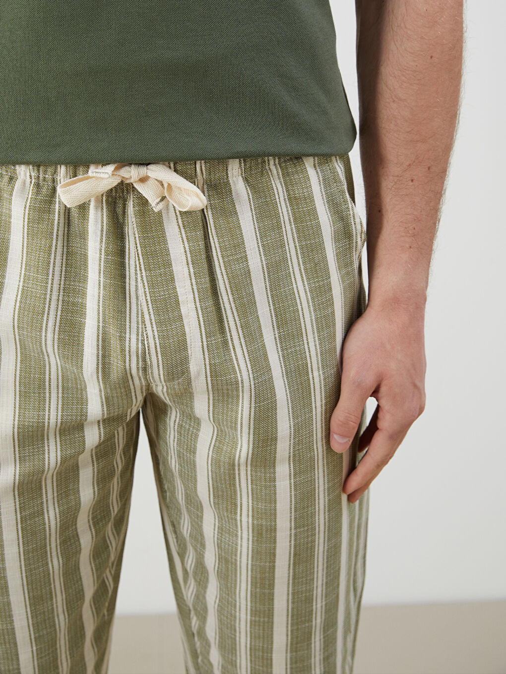 Bej Standart Kalıp Erkek Pijama Alt Şort-2