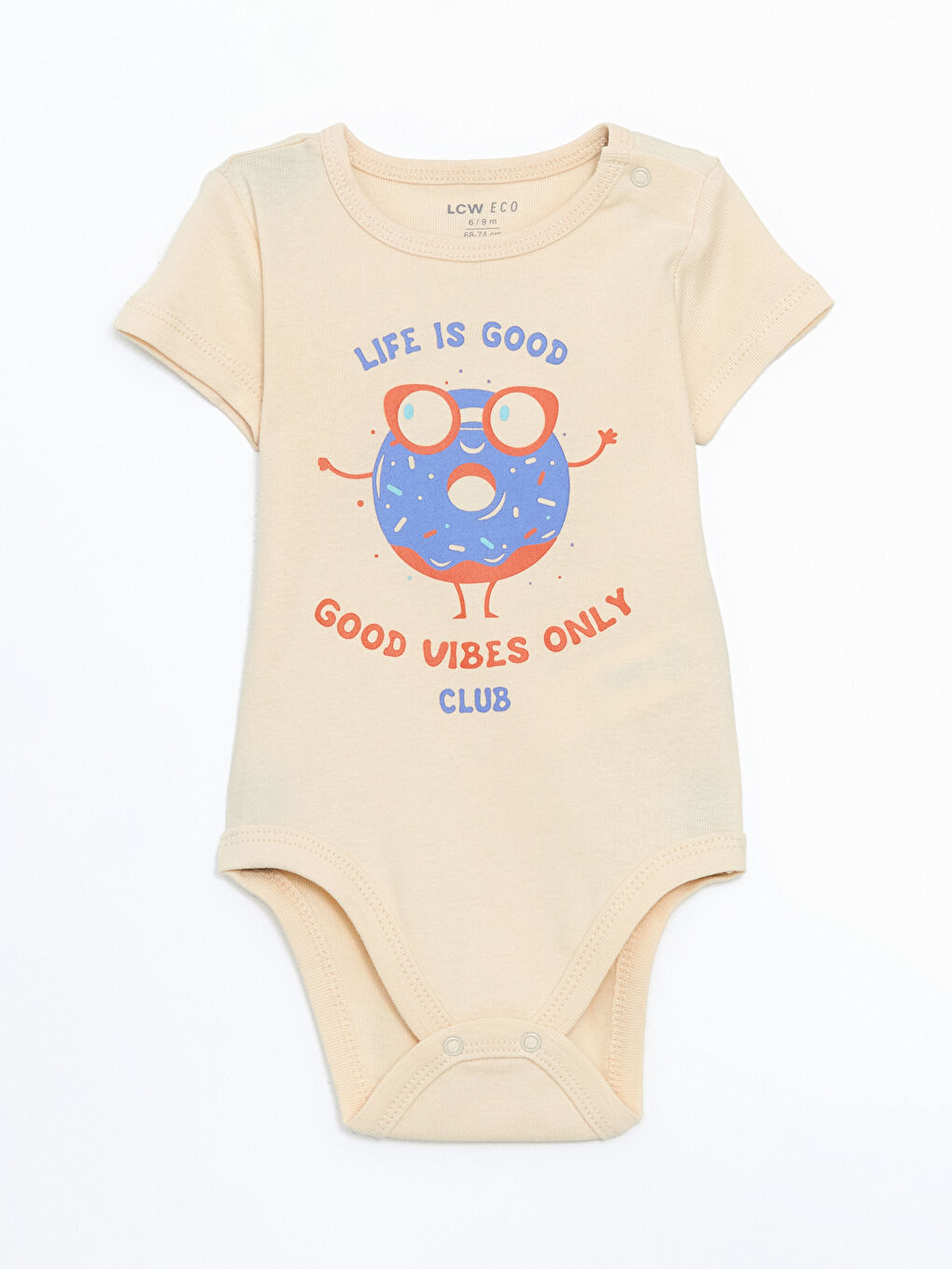 Crew Neck Printed Baby Boy Body With Snap Fastener -S5GQ39Z1-KWP