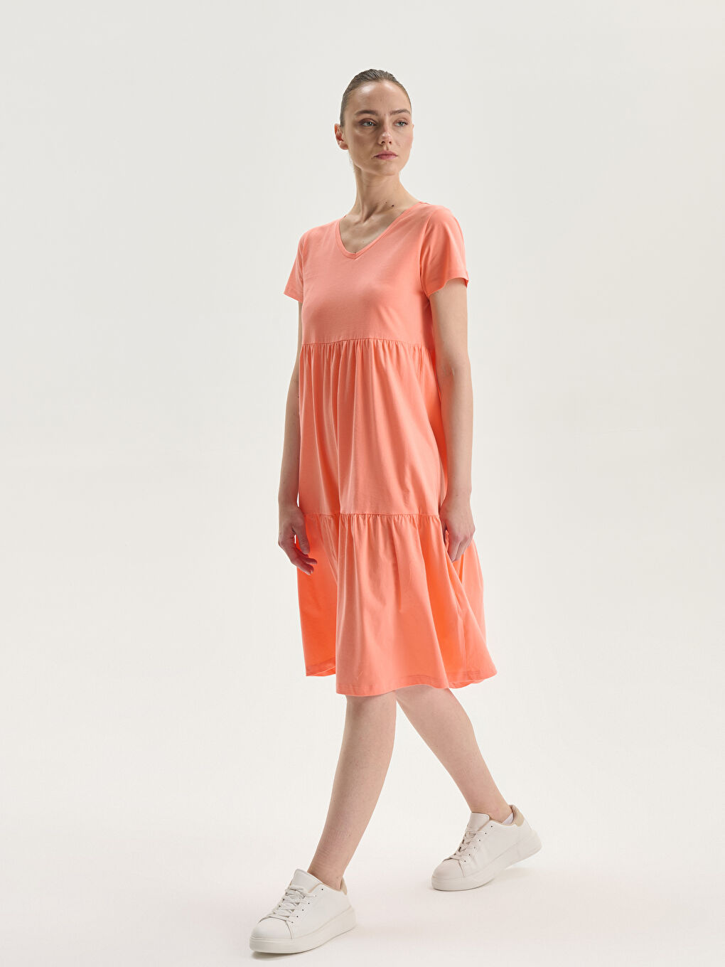 V Neck Women's Dress -S5GQ63Z8-V8S