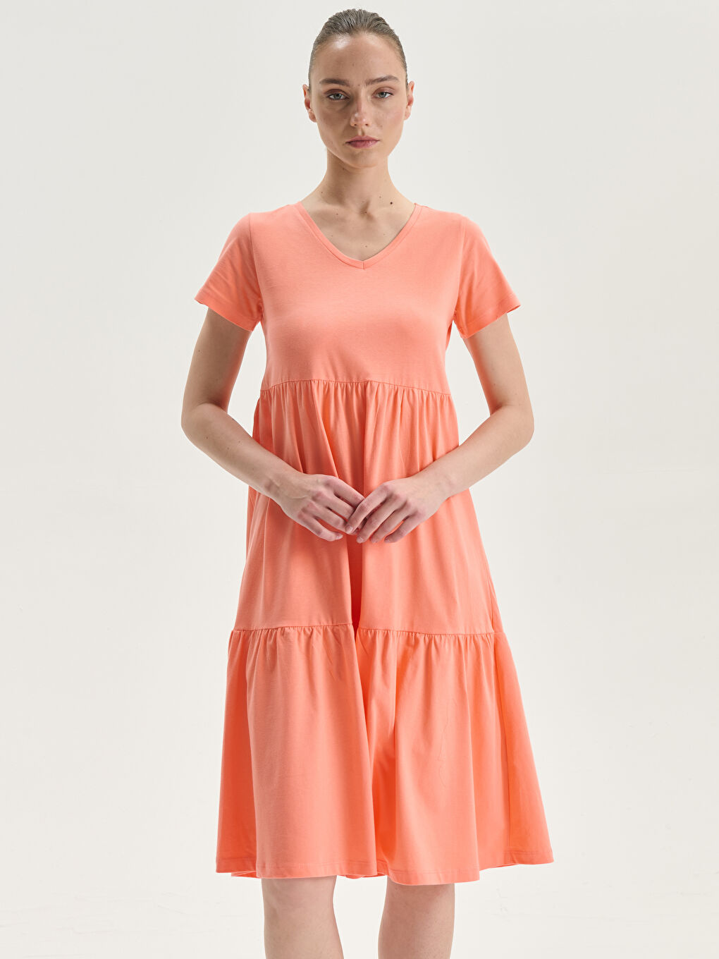 V Neck Women's Dress -S5GQ63Z8-V8S